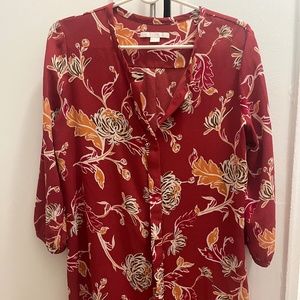 Silky split-neck tunic